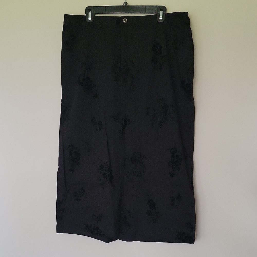 CJ Banks Black Midi Pencil Skirt for Work